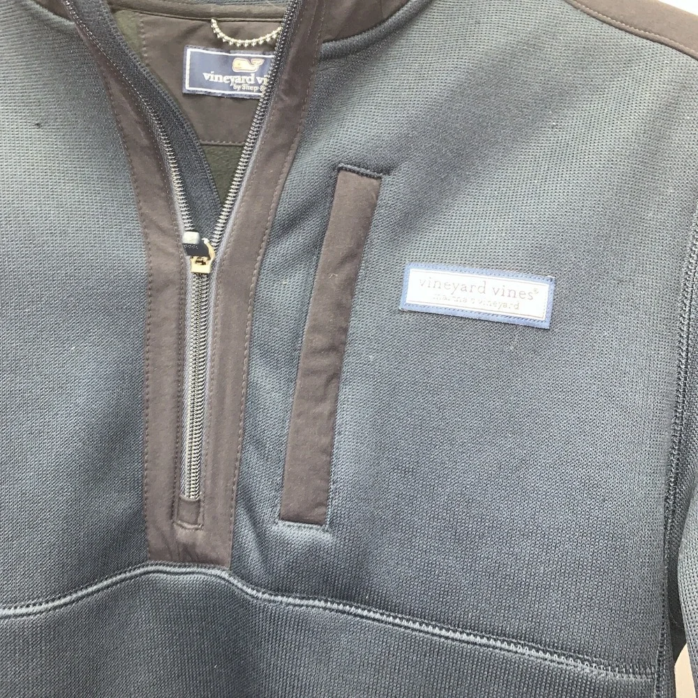 Vineyard Vines Mens Navy Blue 1/4 Zip Mountain Sweater Fleece M NWT NEW‎